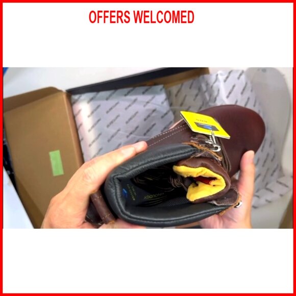 Men's 6" Work Boots Soft Toe Oil Slip Resistant Wedge Sole Durable - Picture 7 of 7